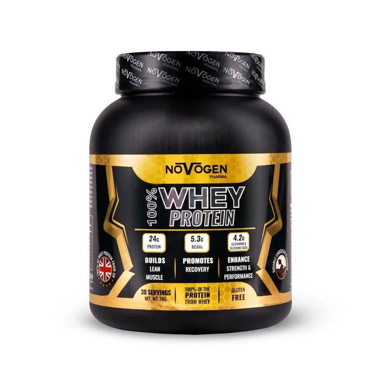 نوفوجين فارما 100% واي بروتين 1 كيلو (دبل شوكولاتة) - Novogen 100% Whey Protein